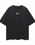 WLW T-Shirt Minimal Design on Fresh Clean Black Oversize Deep Drop Shoulder Tee Oversize Deep Drop Shoulder Tee - 190 GSM