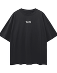 WLW T-Shirt Minimal Design on Fresh Clean Black Oversize Deep Drop Shoulder Tee Oversize Deep Drop Shoulder Tee - 190 GSM