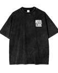 Camiseta gráfica con el logotipo de Nova Edge Threads, ropa urbana que ofrece una camiseta oversize lavada con ácido negro - 250 g/m²