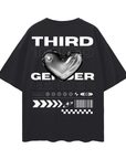Third Gender Graphic Tee Streetwear Style Intersectional Pride T-Shirt Oversize Deep Drop Shoulder Tee - 190 GSM