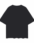 Fabulous & Free Unicorn Graphic Tee Streetwear LGBTQIA+ Pride on back of Black Oversize Deep Drop Shoulder Tee Oversize Deep Drop Shoulder Tee - 190 GSM