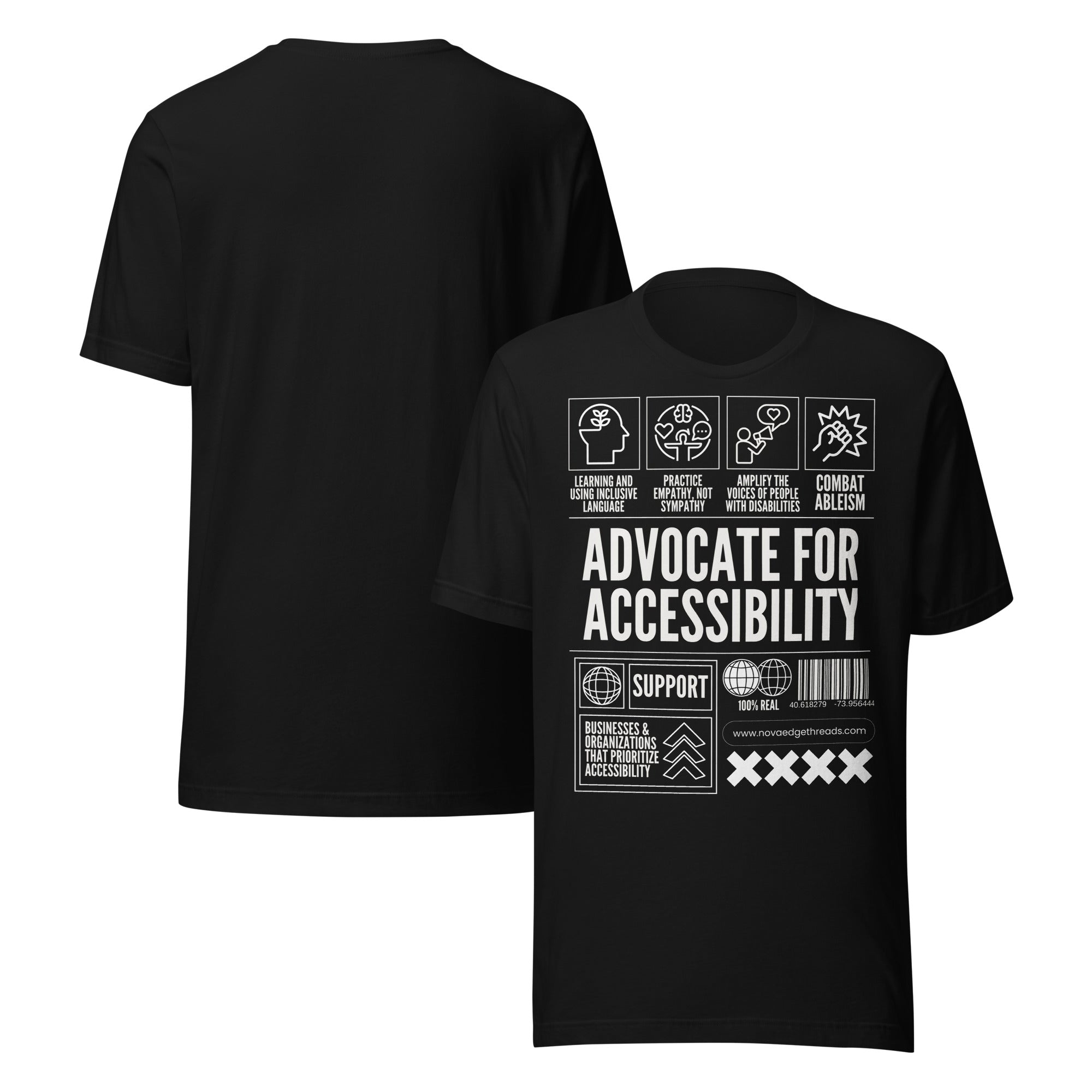 Advocate for Accessibility T-Shirt Support Pride Shirts for Allies Black Relaxed Fit T-Shirt Relaxed Fit T-Shirt