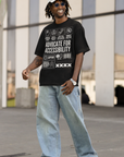 Advocate for Accessibility Graphic T-Shirt Disability Pride Black Oversize Deep Drop Shoulder Tee Oversize Deep Drop Shoulder Tee - 190 GSM