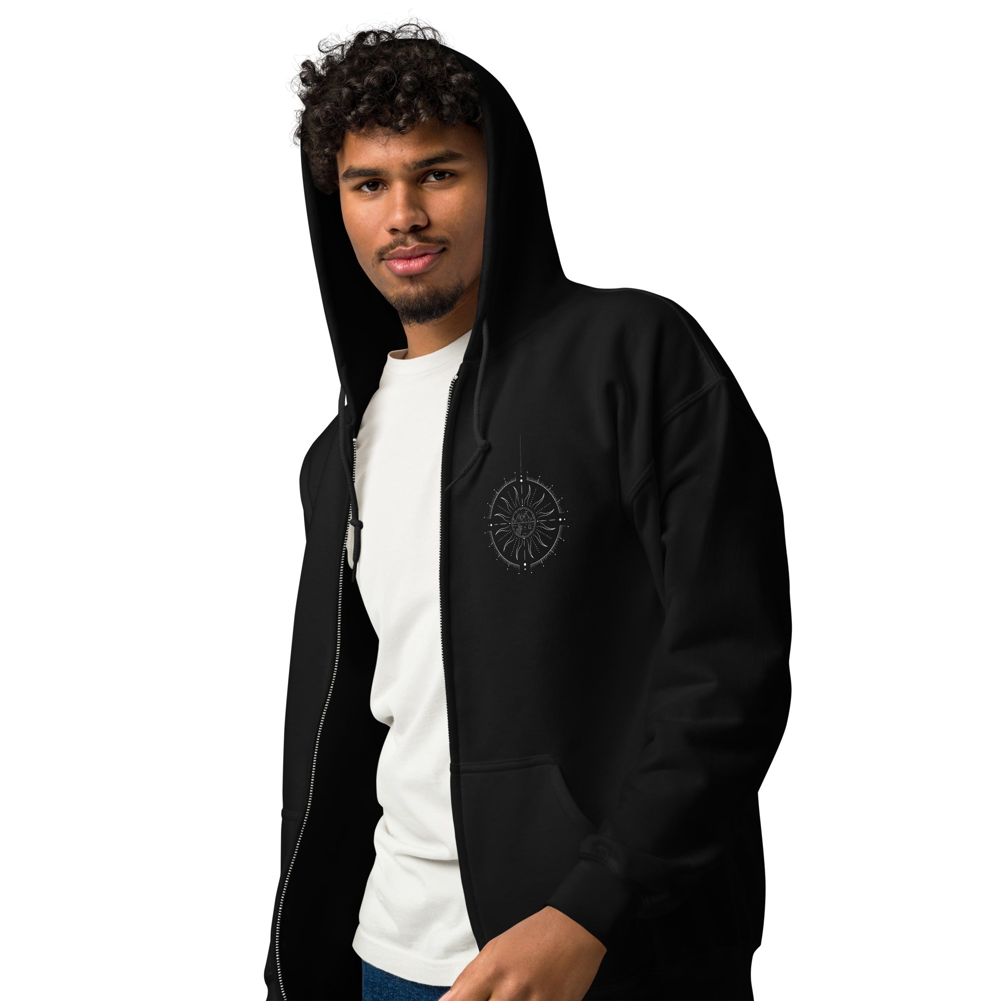 Agender Pride and Genderless Pride Celestial Gender Symbol heavy blend zip hoodie Heavy Blend Zip Hoodie