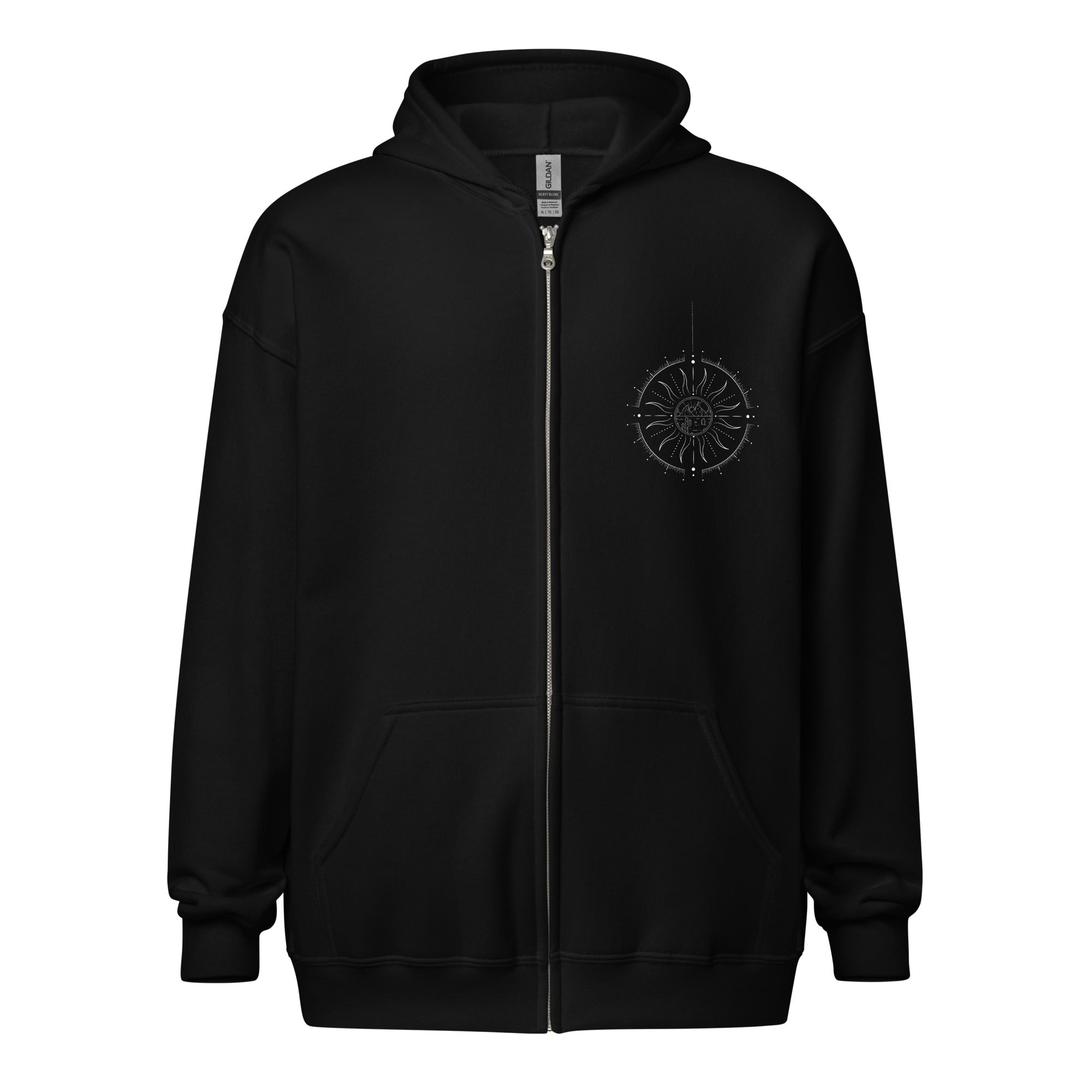 Agender Pride and Genderless Pride Celestial Gender Symbol heavy blend zip hoodie Heavy Blend Zip Hoodie