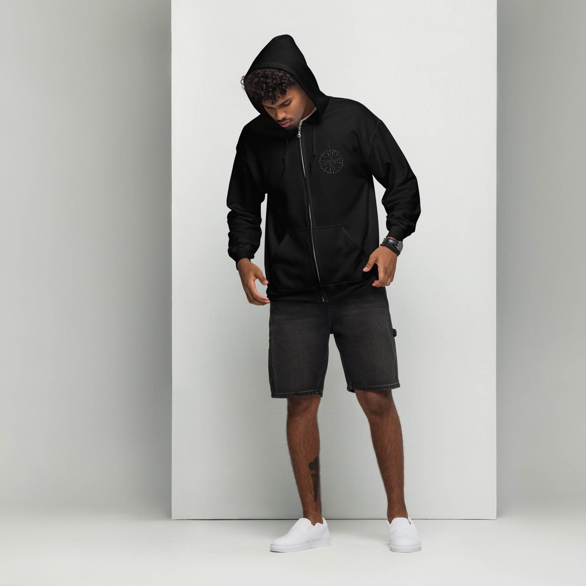 Agender Pride and Genderless Pride Celestial Gender Symbol heavy blend zip hoodie Heavy Blend Zip Hoodie