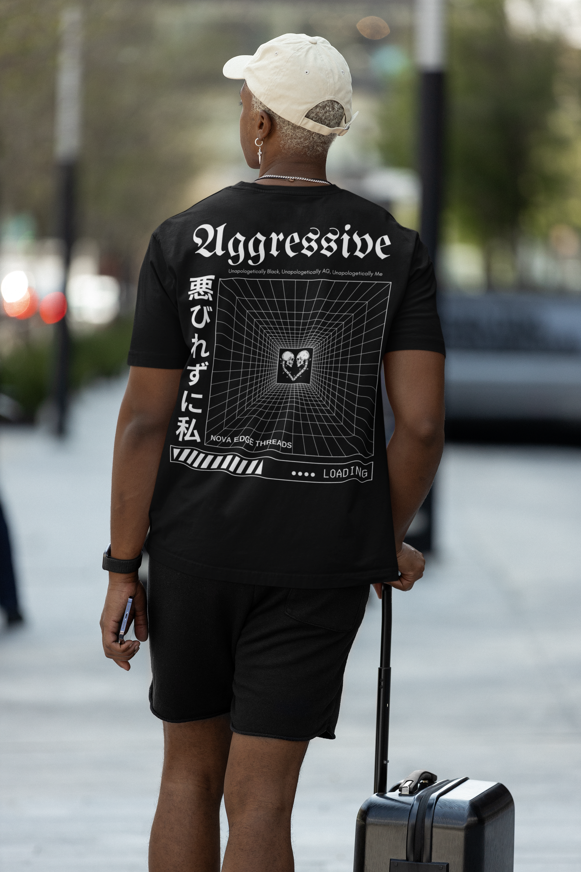 Aggressive Unapologetically AG Black Pride Graphic Tee Intersectional T-Shirt on Black Oversize Deep Drop Shoulder Tee Oversize Deep Drop Shoulder Tee - 190 GSM