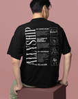 Allyship Graphic Tee Steps to get Started on Black Oversize Deep Drop Shoulder Tee Oversize Deep Drop Shoulder Tee - 190 GSM