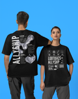 LGBTQIA2S+ Allyship Streetwear Style Front Graphic Tee Oversize Deep Drop Shoulder Tee - 190 GSM