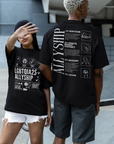 Allyship Graphic Tee Streetwear Inspired Steps in Allyship on Black Oversize Deep Drop Shoulder Tee - 190 GSM