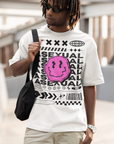 Camiseta gráfica de orgullo asexual, camiseta de calle en blanco, camiseta holgada con hombros caídos, 190 g/m²