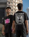 Camiseta con gráfico bigénero, estilo urbano, Pride Gear, en color negro, camiseta de hombros caídos y gran tamaño, 190 g/m²