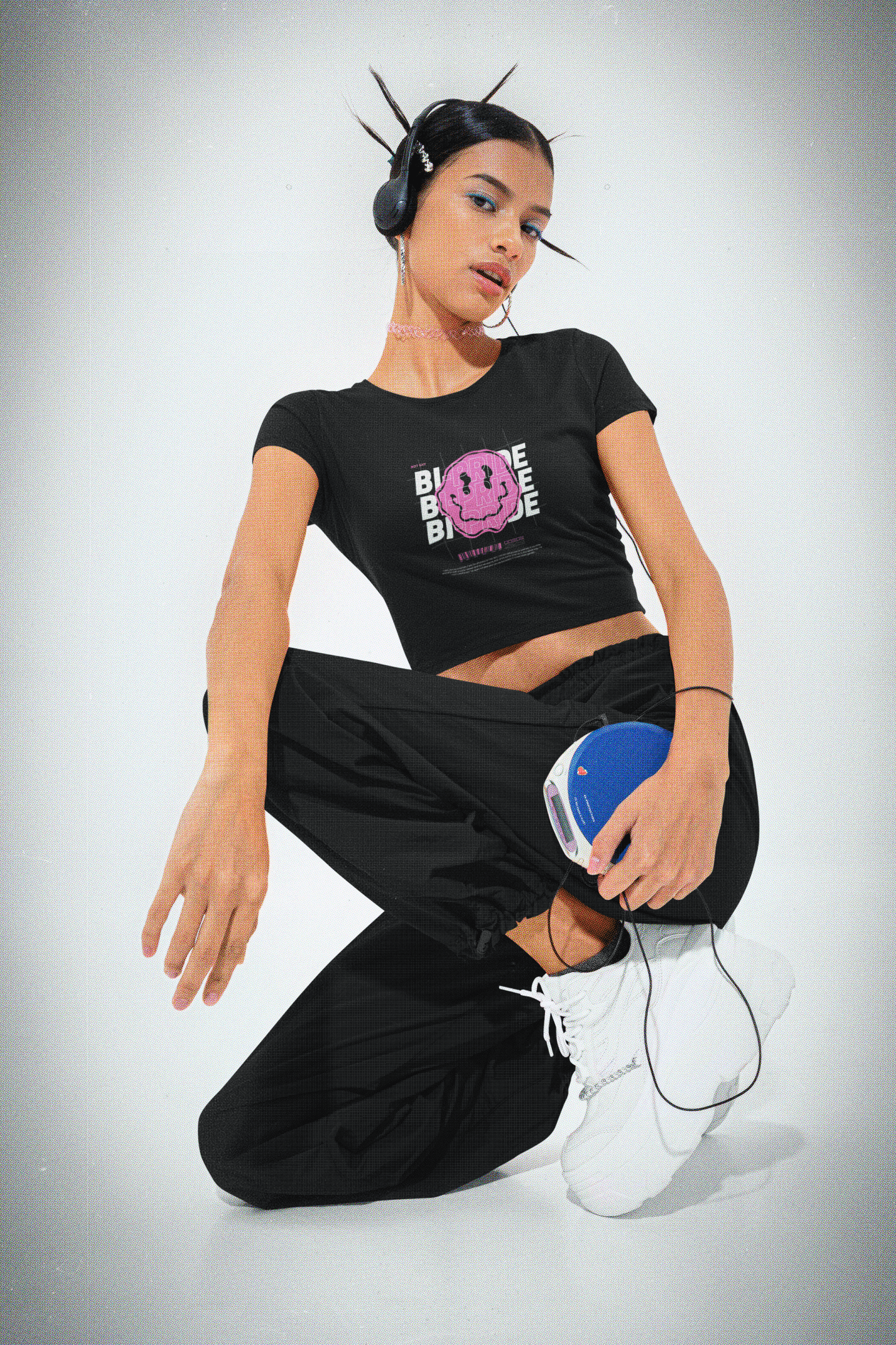 Bi Pride T-Shirt Black Pink Crop Top Pride Baby Tee Seamless T-Shirt Baby Tee Seamless Tee