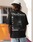 Camiseta gráfica Unapologetically BlaQueer con diseño de ropa urbana en una camiseta oversize lavada con ácido negro - 250 g/m²