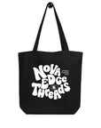 Nova Edge Threads Groovy Typography Streetwear that Gives on Black Eco Tote Bag