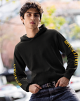 Revolution Black and Yellow Sleeve Designs Eco Raglan Hoodie Eco Raglan Hoodie