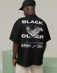 Black and Queer Pride Shirt Chrome Heart Street Inspired Oversize Deep Drop Shoulder Tee Oversize Deep Drop Shoulder Tee - 190 GSM