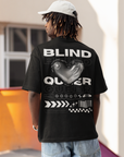 Blind & Queer Chrome Heart Streetwear Style Disability Pride Oversize Deep Drop Shoulder Tee - 190 GSM