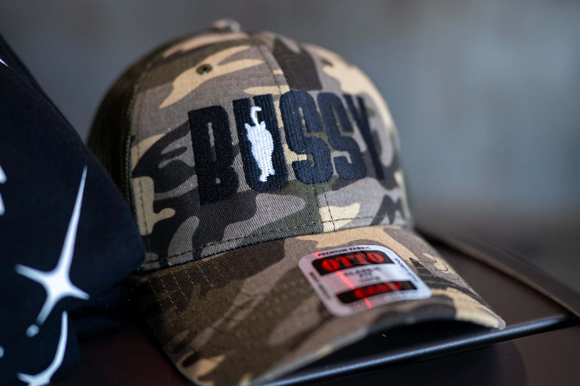 Bussy Cat Club Gay Pride Trans Pride Camouflage trucker hat Retro Trucker Hat
