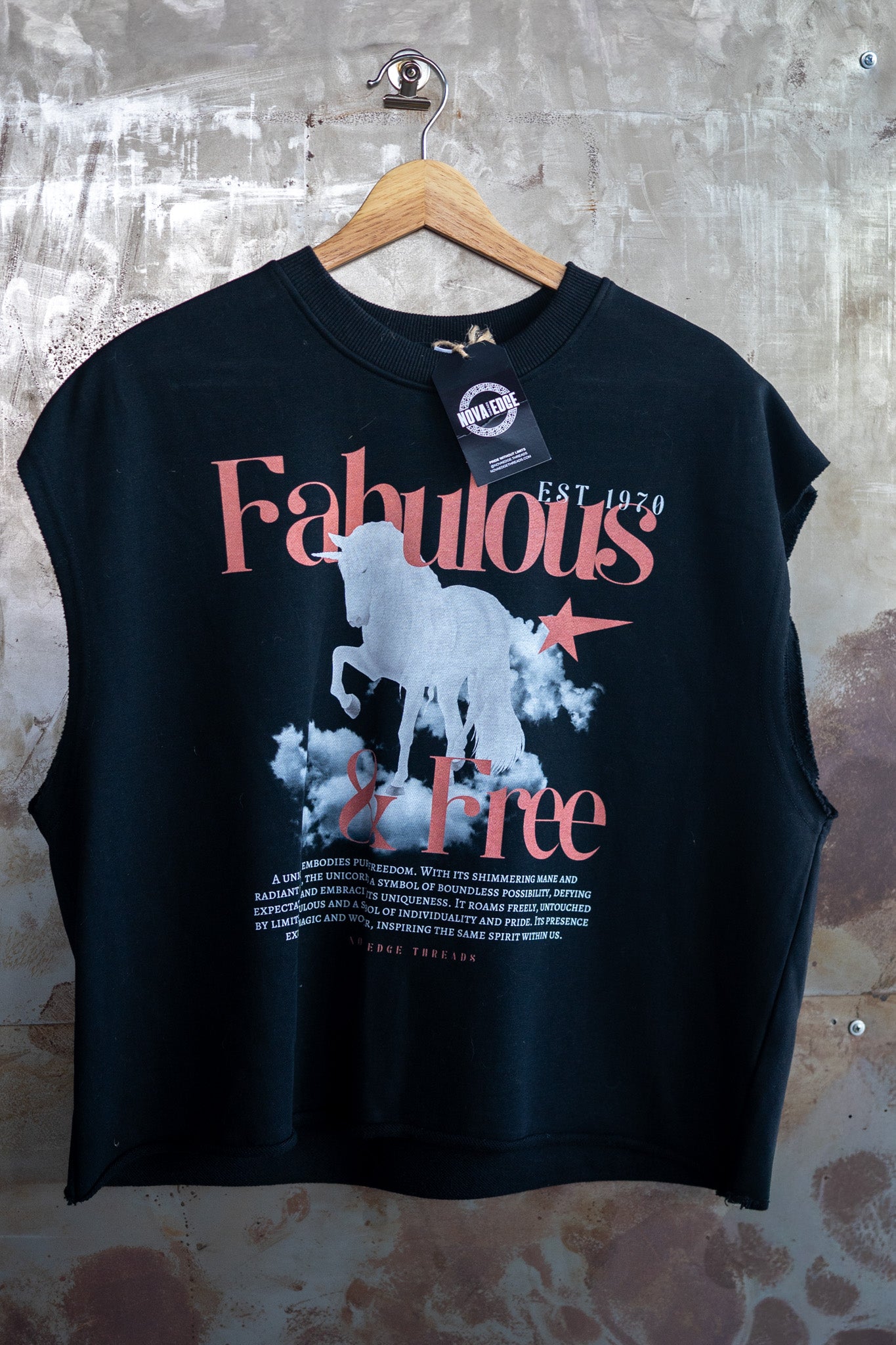 Fabulous & Free Unicorn Pride Tank LGBTQIA+ Pride Black French Terry Boxy Tank Top French Terry Boxy Tank Top