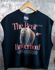 The Bear Brotherhood Graphic Gay Pride Vintage Style on Front of Black French Terry Boxy Tank Top French Terry Boxy Tank Top