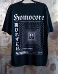 Unapologetically Homocore Graphic Tee Japanese Streetwear Inspired Black Oversize Deep Drop Shoulder Tee Oversize Deep Drop Shoulder Tee - 190 GSM