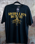 Rebellion is in my Roots Pride T-Shirt Protest Streetwear Black Oversize Deep Drop Shoulder Tee Oversize Deep Drop Shoulder Tee - 190 GSM