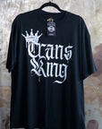 Trans King Graphic Tee with Crown and Spray Paint Drips on Black Oversize Deep Drop Shoulder Tee Oversize Deep Drop Shoulder Tee - 190 GSM