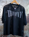 T Boy of NY Trans Pride Boxing Mesh Tee Black See-through Boxy Net T-shirt See-through Boxy Net T-Shirt