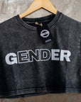 End Gender Graphic Tee Cute Snow Washed Crop Top Snow Washed Crop Top