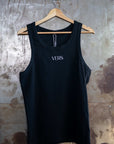 VERS Pride Tank Minimal on front of Black High Performance Tank Top High Performance Tank Top