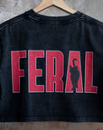 Feral Femme Club Red Lesbian & Queer Womxn Pride Snow Washed Crop Top Snow Washed Crop Top