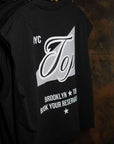 NYC Top Brooklyn Gay Pride Trans Pride on back of Black French Terry Boxy Tank Top French Terry Boxy Tank Top