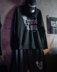 Trans King Gothic Font and Spray Paint Crown Scattered Edge Vintage Washed Shorts Vintage Wash Short Pants