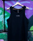 VERS Pride Tank Minimal on front of Black High Performance Tank Top High Performance Tank Top