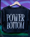 Power Bottom Gay Pride Cropped Tee Snow Washed Crop Top Snow Washed Crop Top