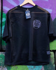 Queer Cat Club Queer Pride on Black Mesh Tee See-through Boxy Net T-shirt See-through Boxy Net T-Shirt