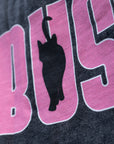 Bussy Cat Club Black and Pink Snow Washed Crop Top