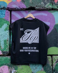 NYC Top Brooklyn Gay Pride Trans Pride on back of Black French Terry Boxy Tank Top French Terry Boxy Tank Top