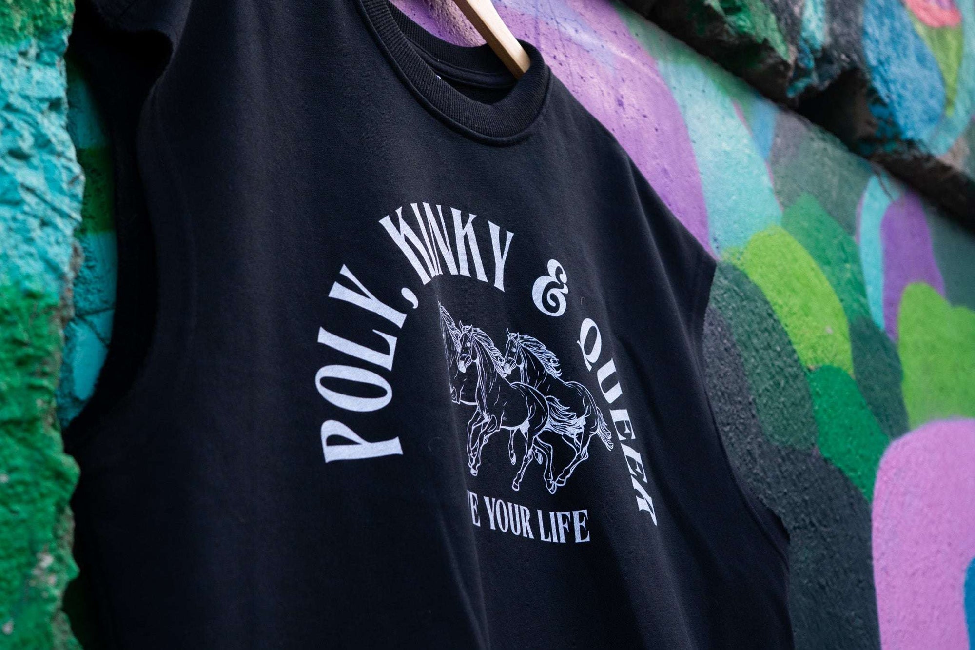 Poly Kinky and Queer Pride Live your Life Black French Terry Boxy Tank Top French Terry Boxy Tank Top