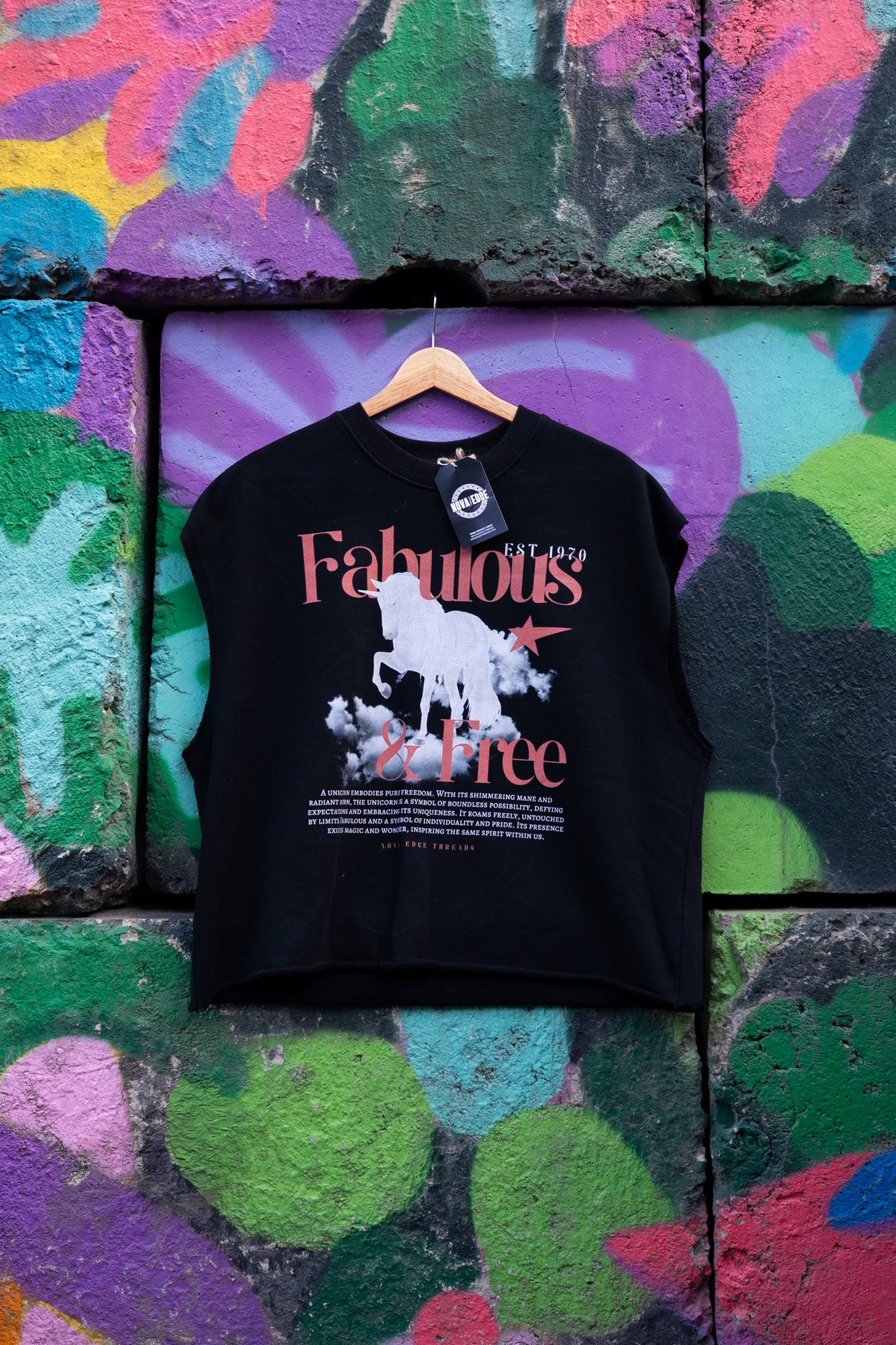Fabulous & Free Unicorn Pride Tank LGBTQIA+ Pride Black French Terry Boxy Tank Top French Terry Boxy Tank Top