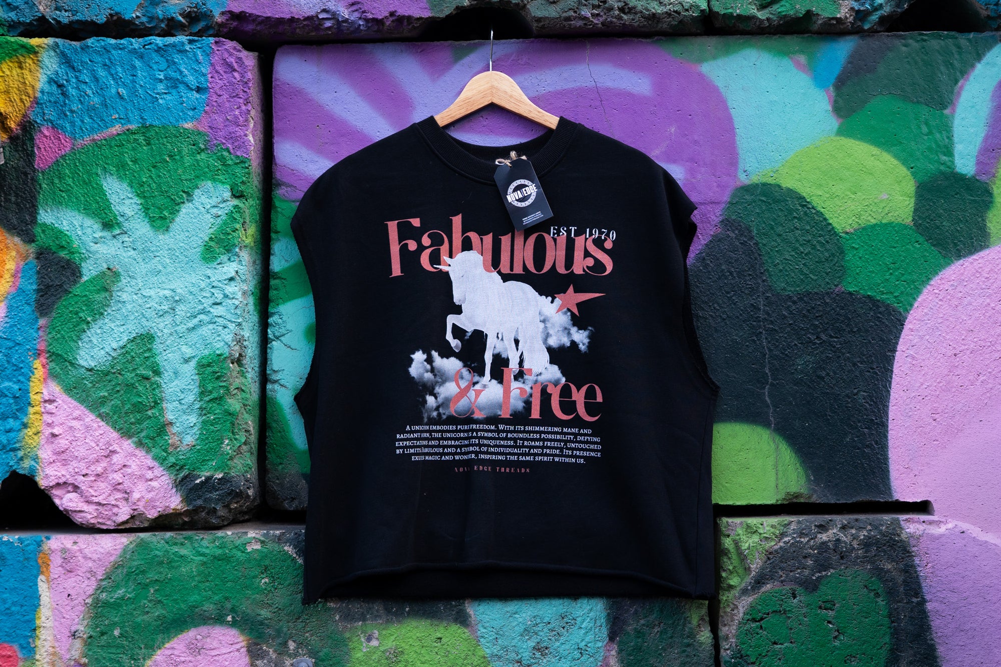 Fabulous & Free Unicorn Pride Tank LGBTQIA+ Pride Black French Terry Boxy Tank Top French Terry Boxy Tank Top