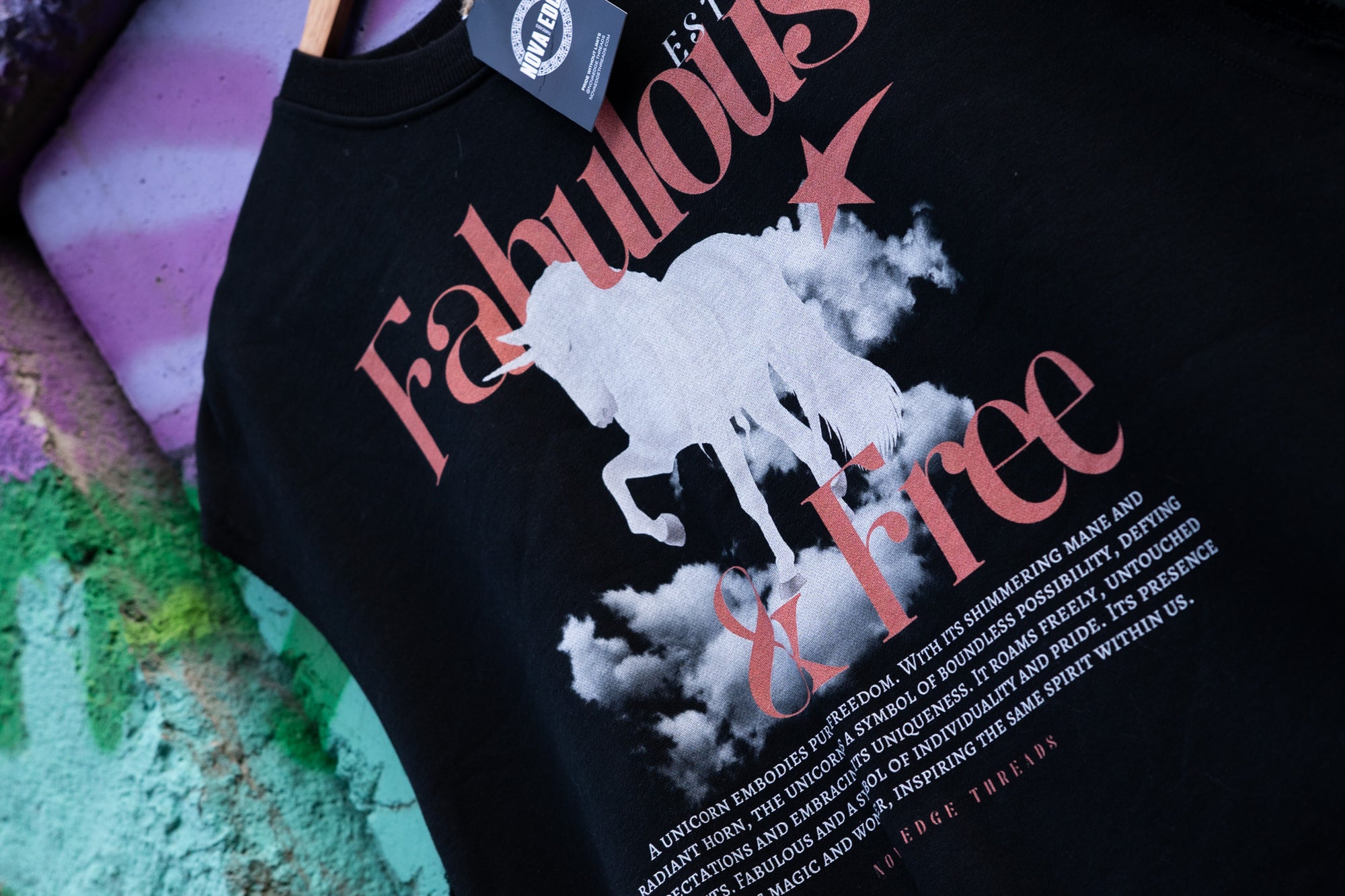 Fabulous & Free Unicorn Pride Tank LGBTQIA+ Pride Black French Terry Boxy Tank Top French Terry Boxy Tank Top