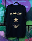 Gold Star T Shirt Born Gay, Stayed Gay Pride T-Shirt Black Oversize Deep Drop Shoulder Tee Oversize Deep Drop Shoulder Tee - 190 GSM