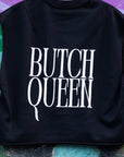 Butch Queen Minimal Punk Aesthetic on back of Black French Terry Boxy Tank Top French Terry Boxy Tank Top
