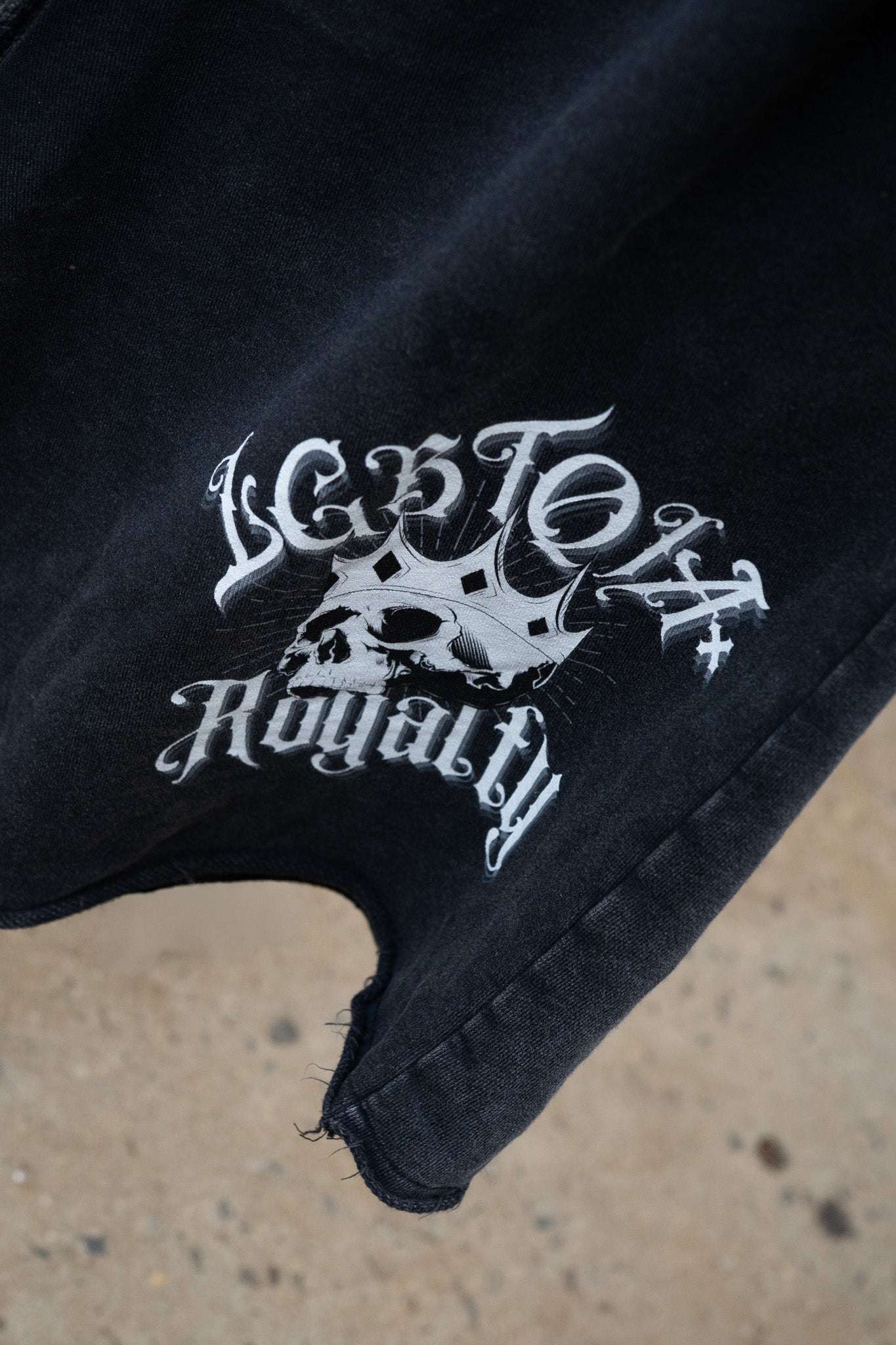 LGBTQIA+ Royalty Short Pants Skull with a Crown Raw Edge Vintage Wash Shorts Vintage Wash Short Pants