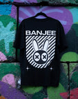 Banjee T-shirt Mad Rabbit Style Hip Hop Street Swagger on back of Black Oversize Deep Drop Shoulder Tee Oversize Deep Drop Shoulder Tee - 190 GSM