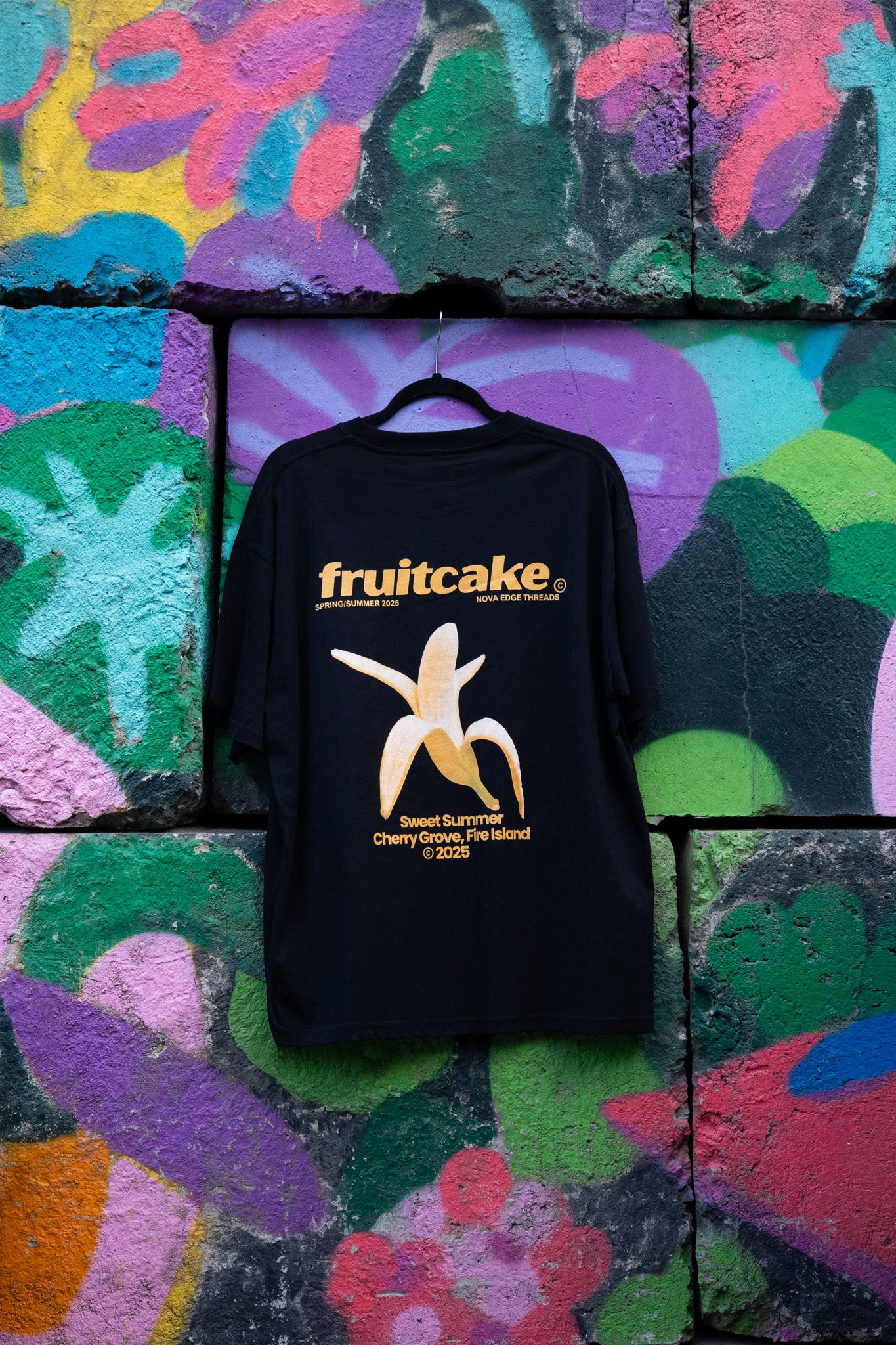 Fruitcake Gay Pride T-Shirt Banana Lover Typography Oversize Deep Drop Shoulder Tee Oversize Deep Drop Shoulder Tee - 190 GSM