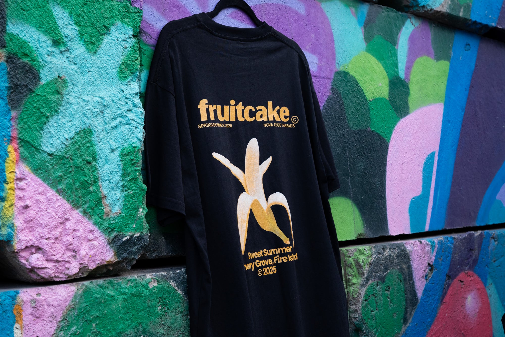 Fruitcake Gay Pride T-Shirt Banana Lover Typography Oversize Deep Drop Shoulder Tee Oversize Deep Drop Shoulder Tee - 190 GSM