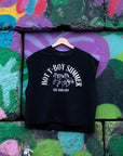 Hot T-Boy Summer Trans Pride on front of Black French Terry Boxy Tank Top French Terry Boxy Tank Top